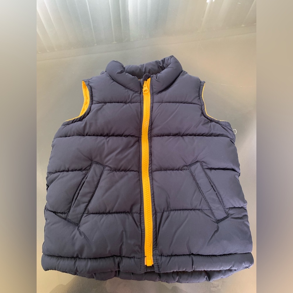 Old Navy Toddler Boys Blue and Yellow Puffer Vest
